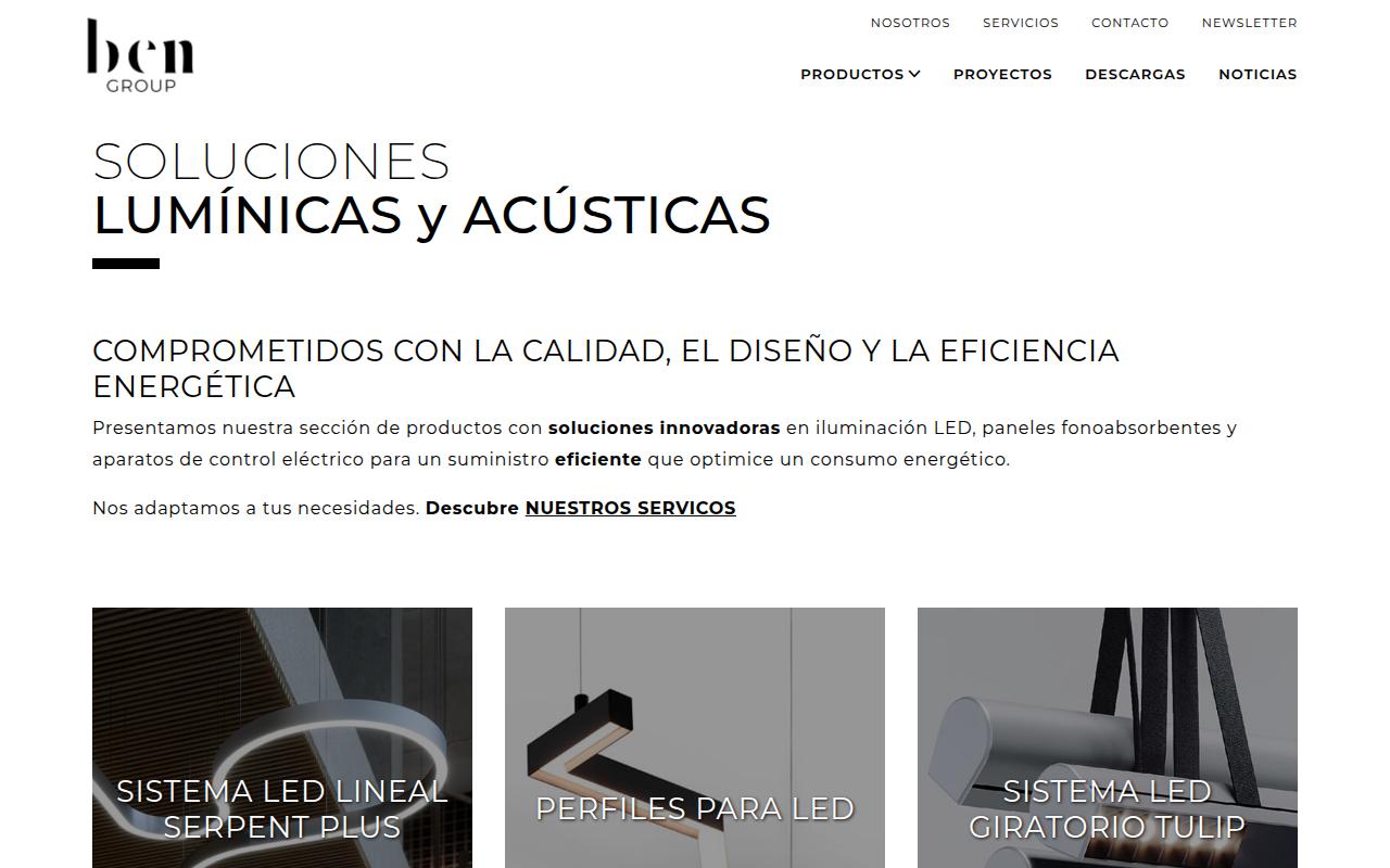 Vista mini Web: https://bengroup.es/productos.html