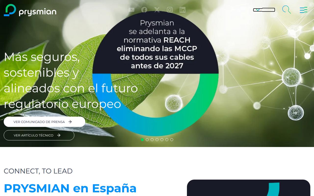 Vista mini Web: https://es.prysmiangroup.com/