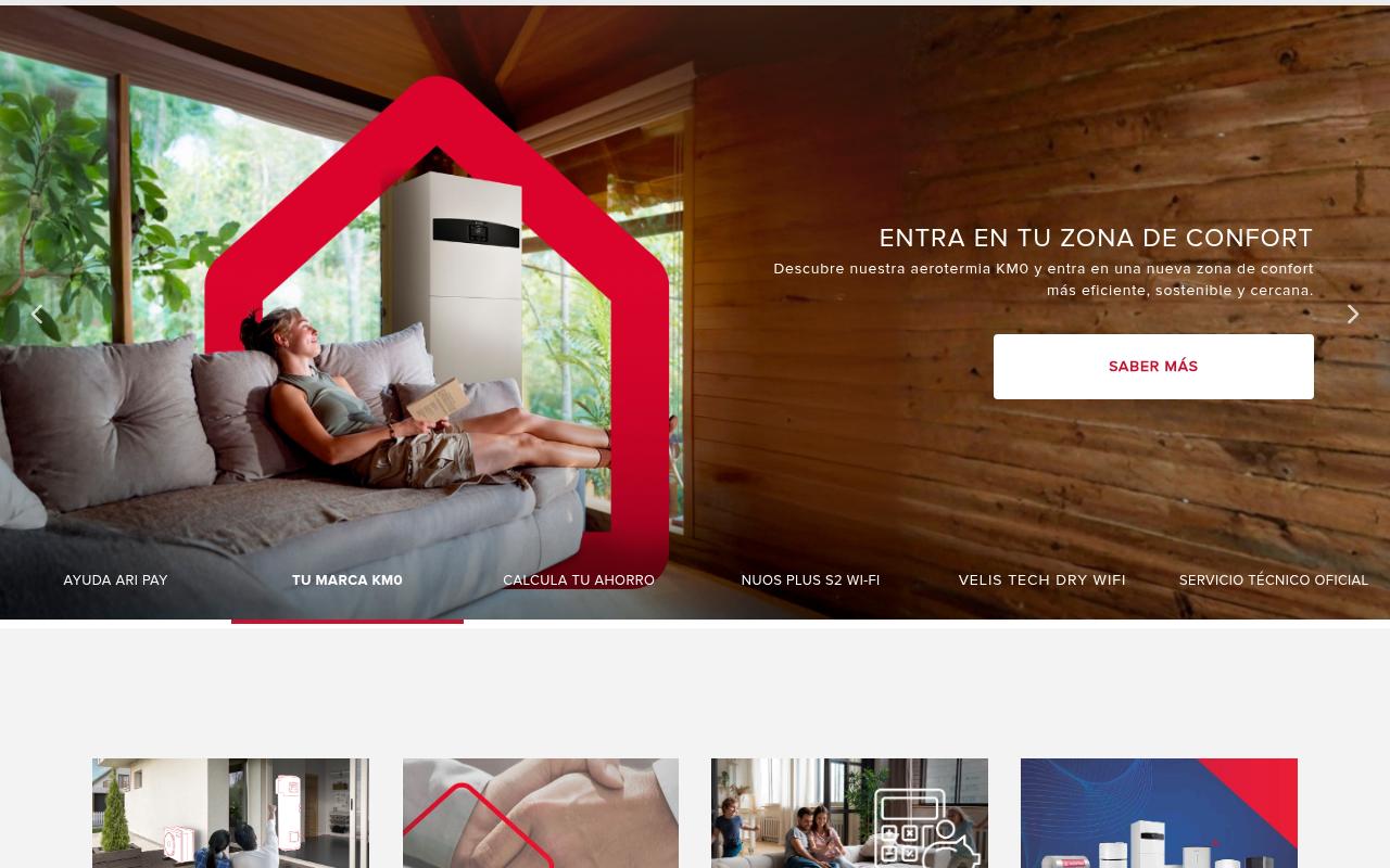 Vista mini Web: https://www.ariston.com/es/