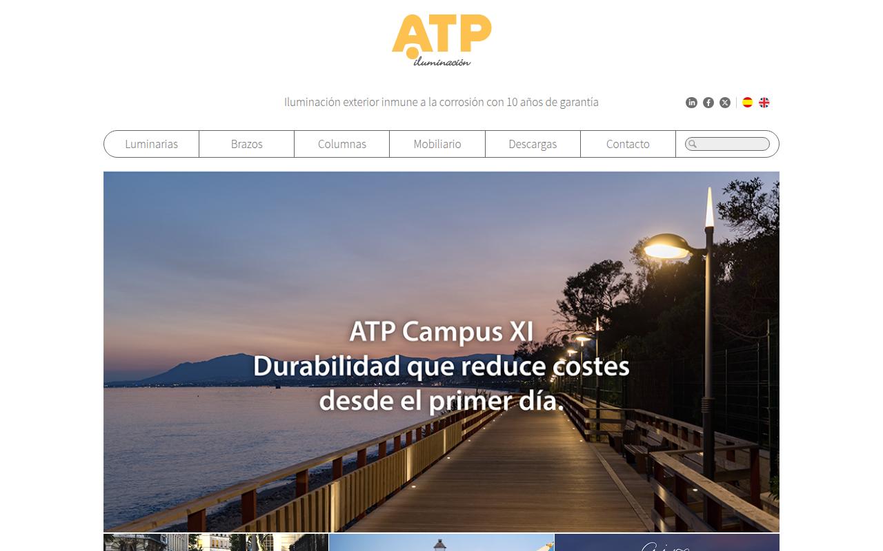 Vista mini Web: https://www.atpiluminacion.com