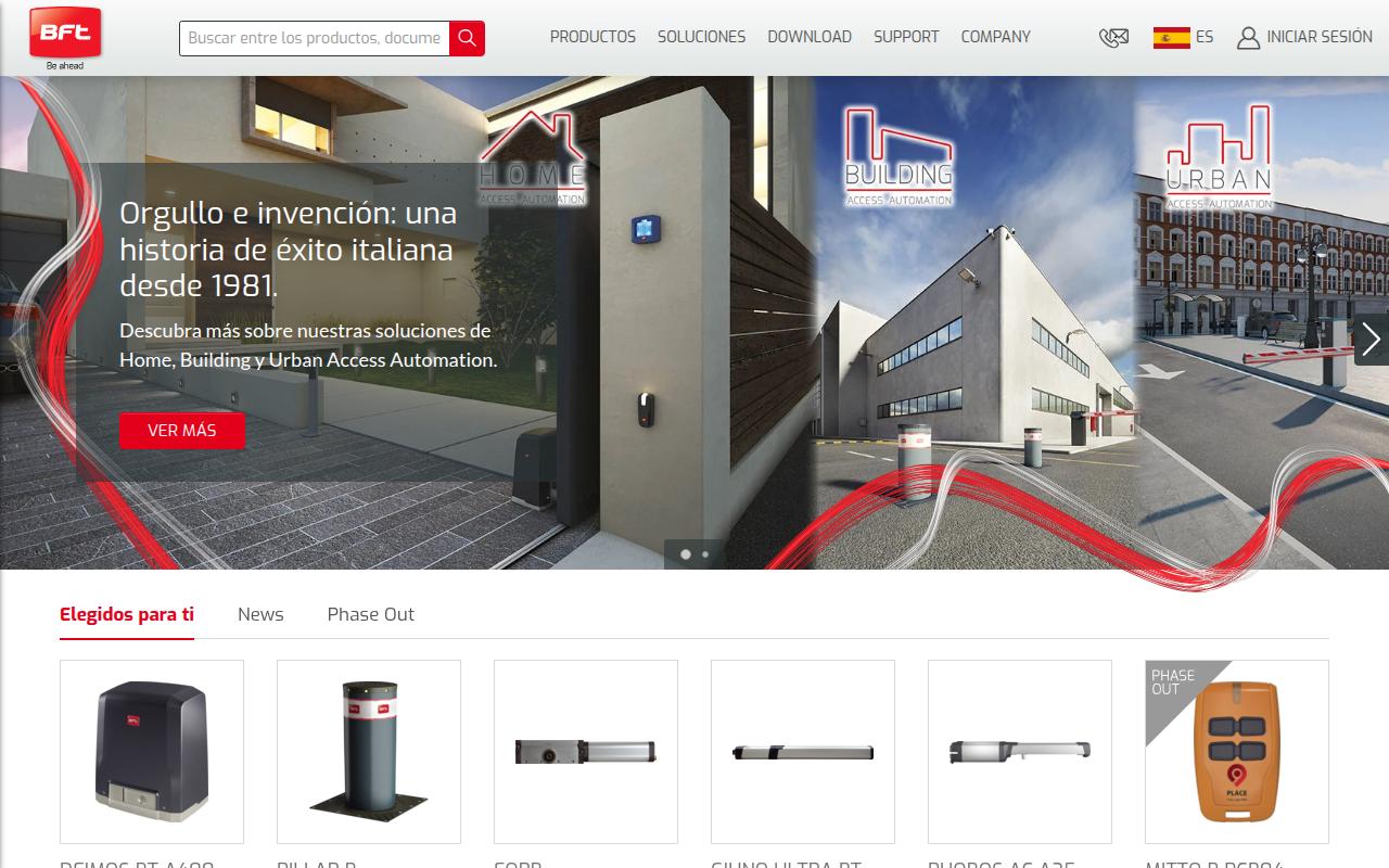 Vista mini Web: https://www.bft-automation.com/es_ES