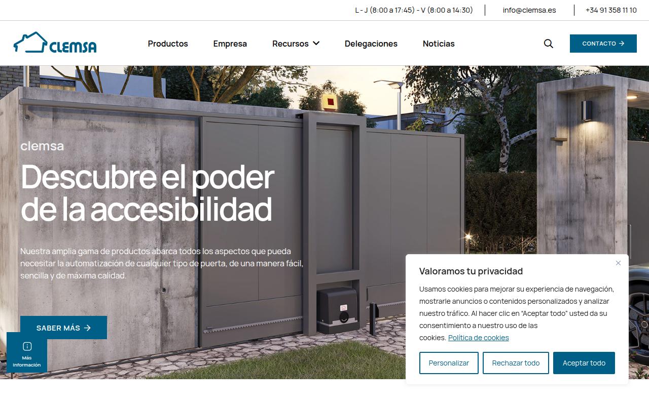 Vista mini Web: https://www.clemsa.es