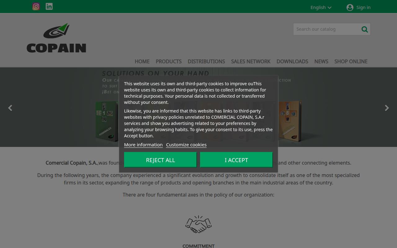 Vista mini Web: https://www.copain.es