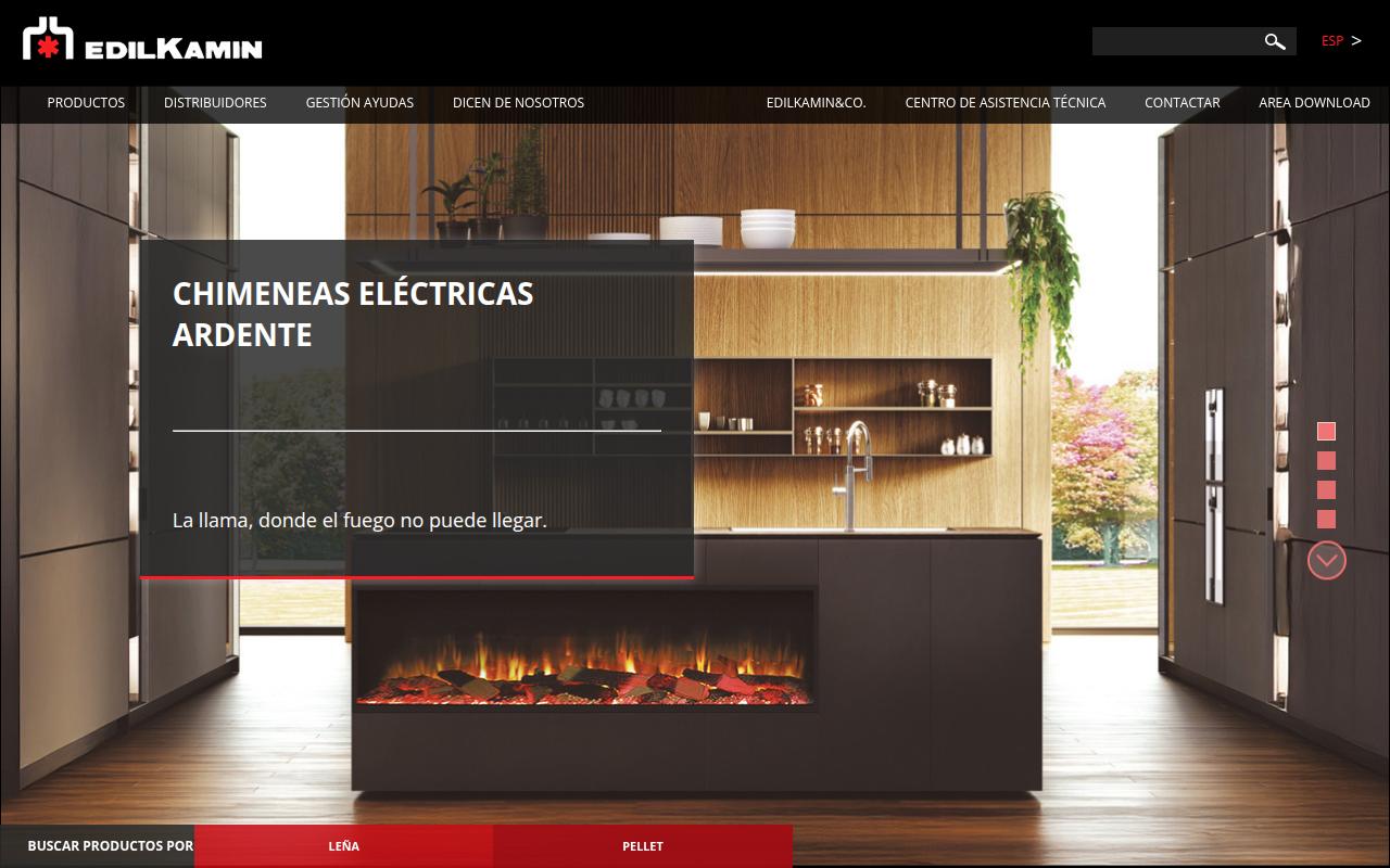 Vista mini Web: https://www.edilkamin.com/es/homepage