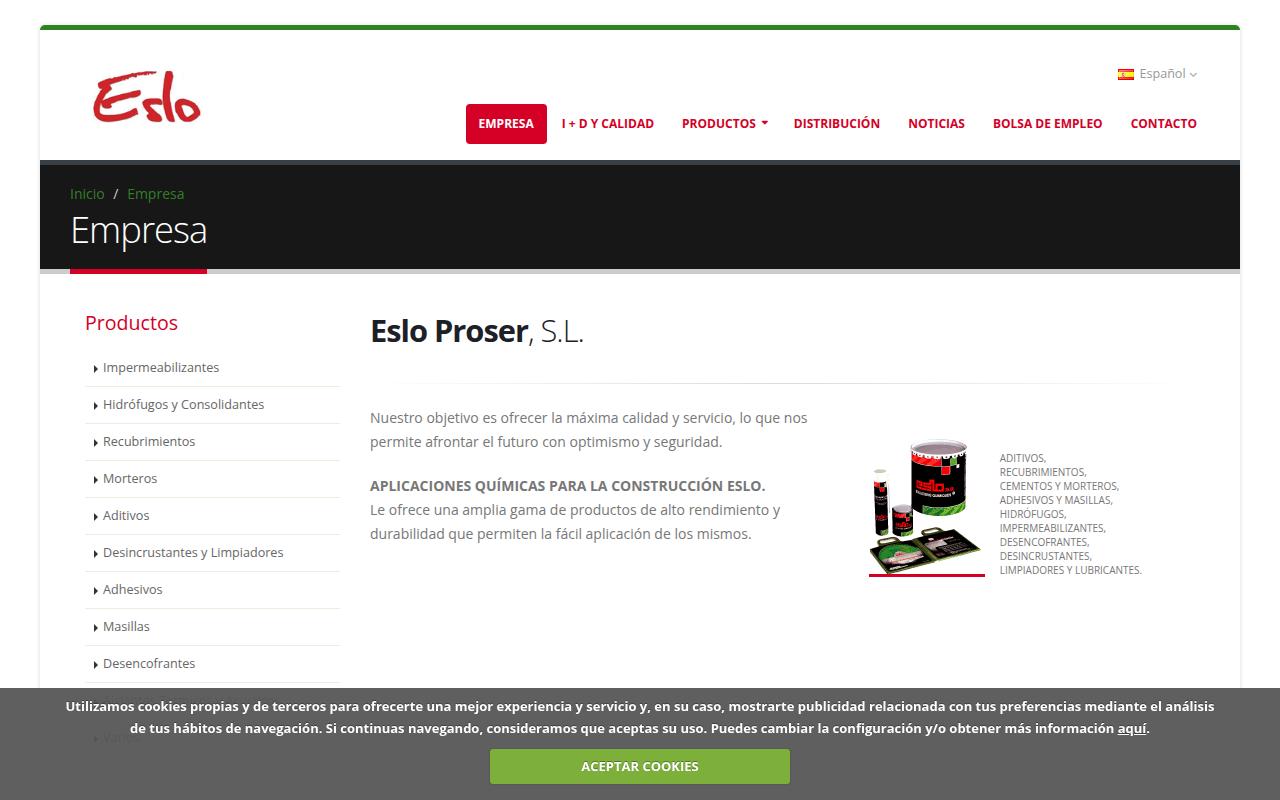 Vista mini Web: https://www.eslo.com/esp/empresa.php