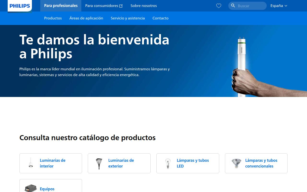 Vista mini Web: https://www.lighting.philips.es/welcome