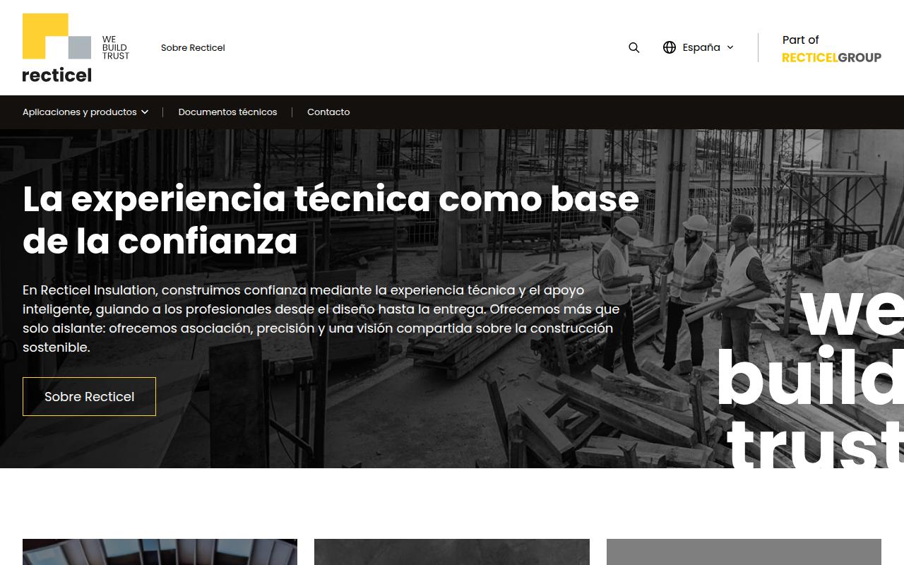 Vista mini Web: https://www.recticelinsulation.com/es/