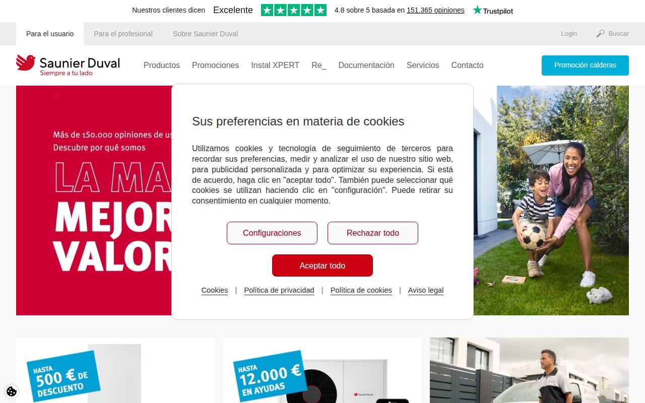 Vista mini Web: https://www.saunierduval.es
