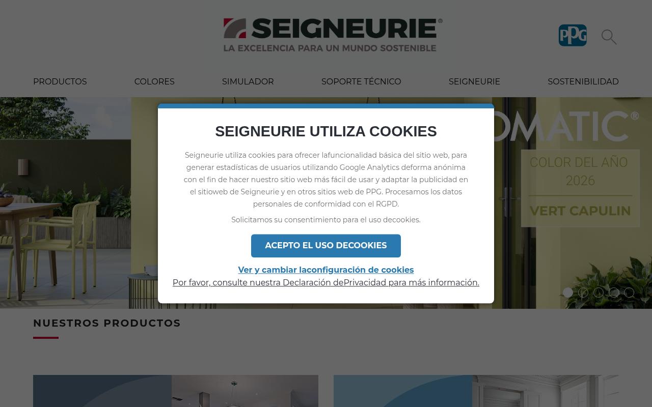 Vista mini Web: https://www.seigneurie.es/