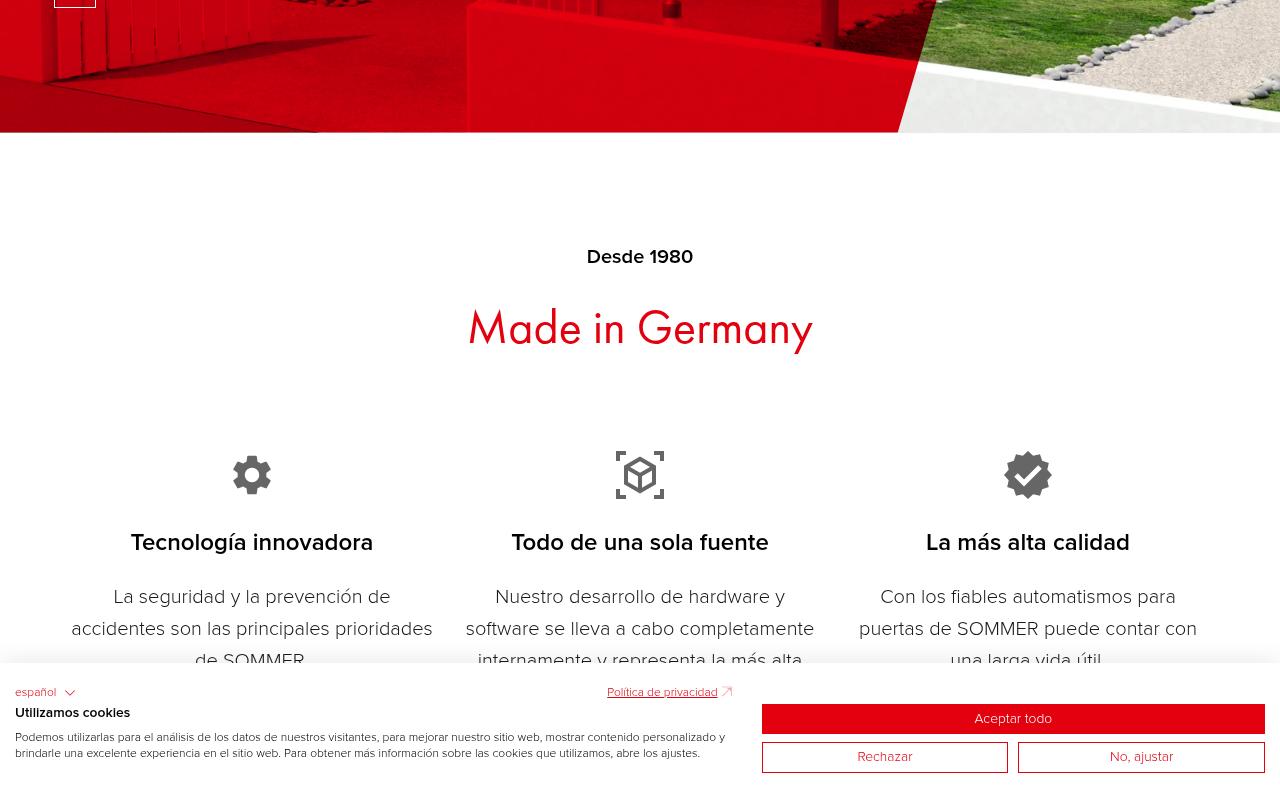 Vista mini Web: https://www.sommer.eu/es