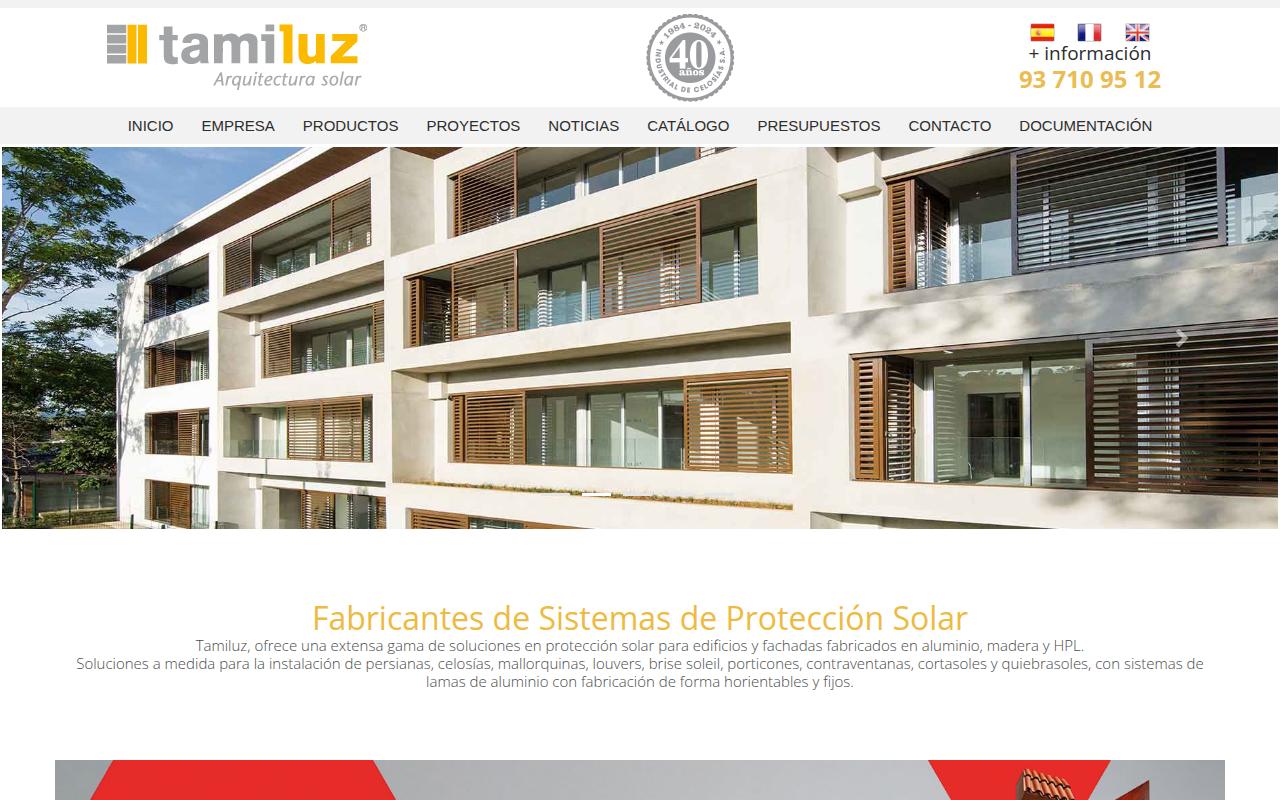 Vista mini Web: https://www.tamiluz.es