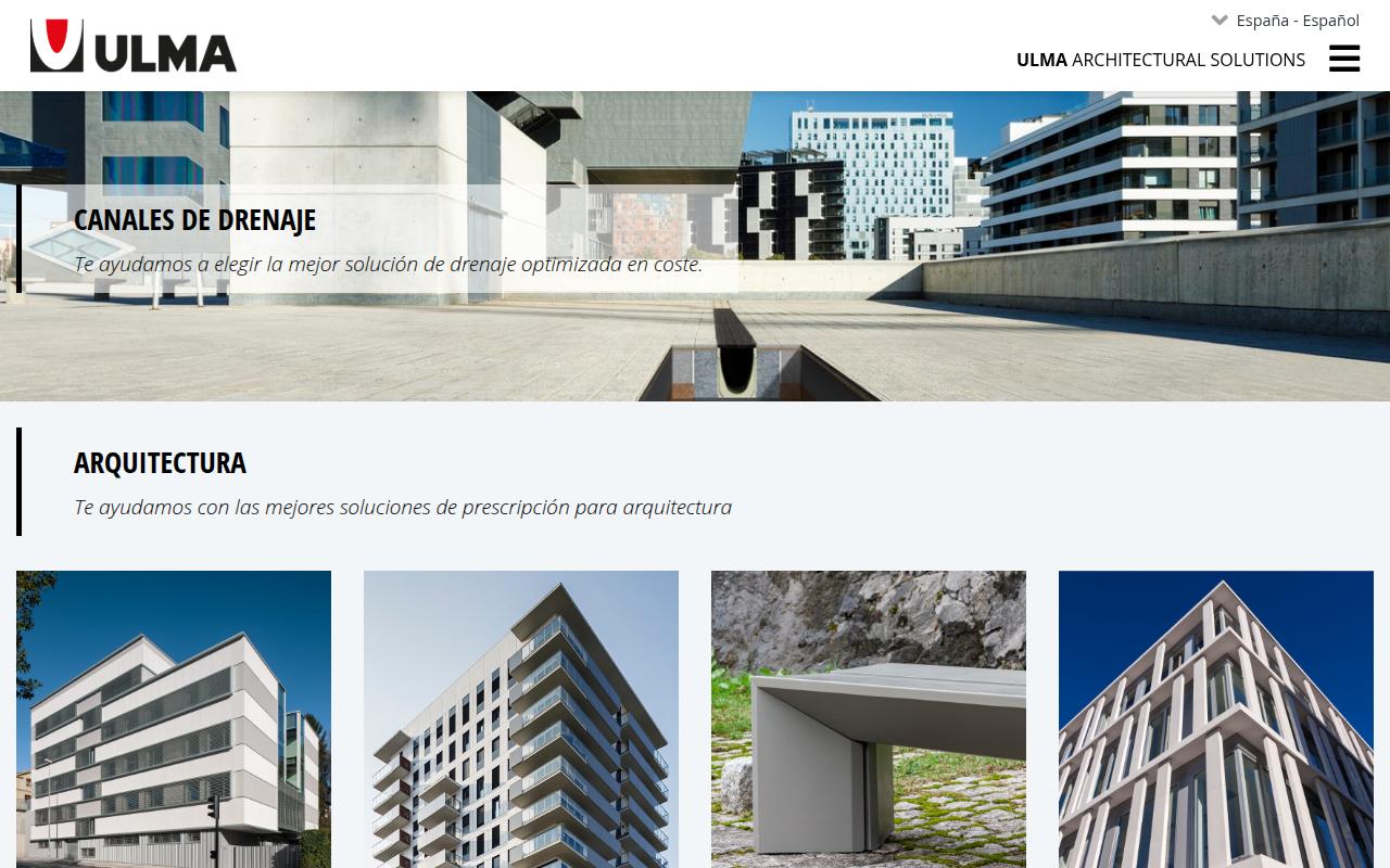 Vista mini Web: https://www.ulmaarchitectural.com/es-es