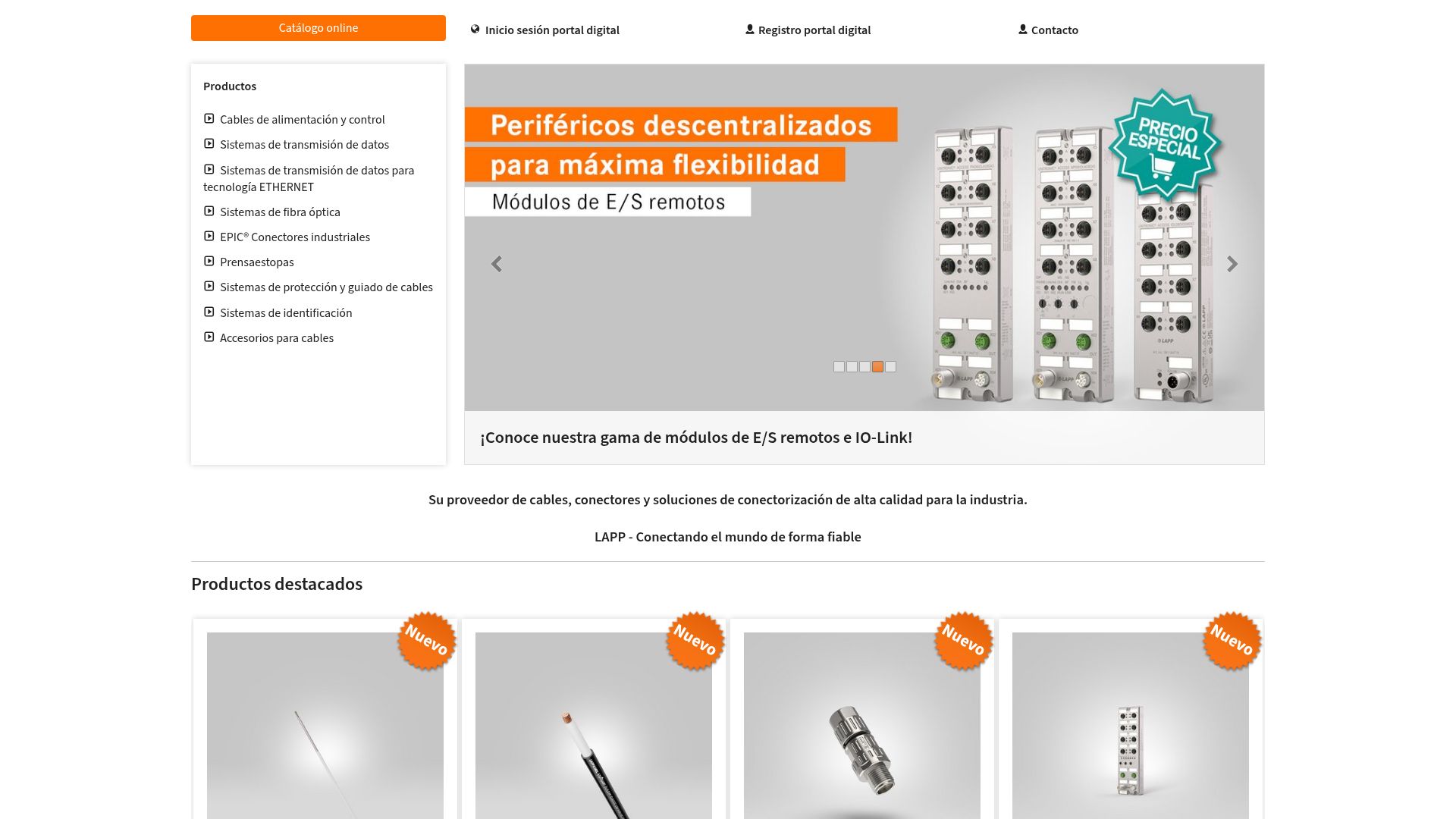 Vista mini Web: https://lappespana.lappgroup.com