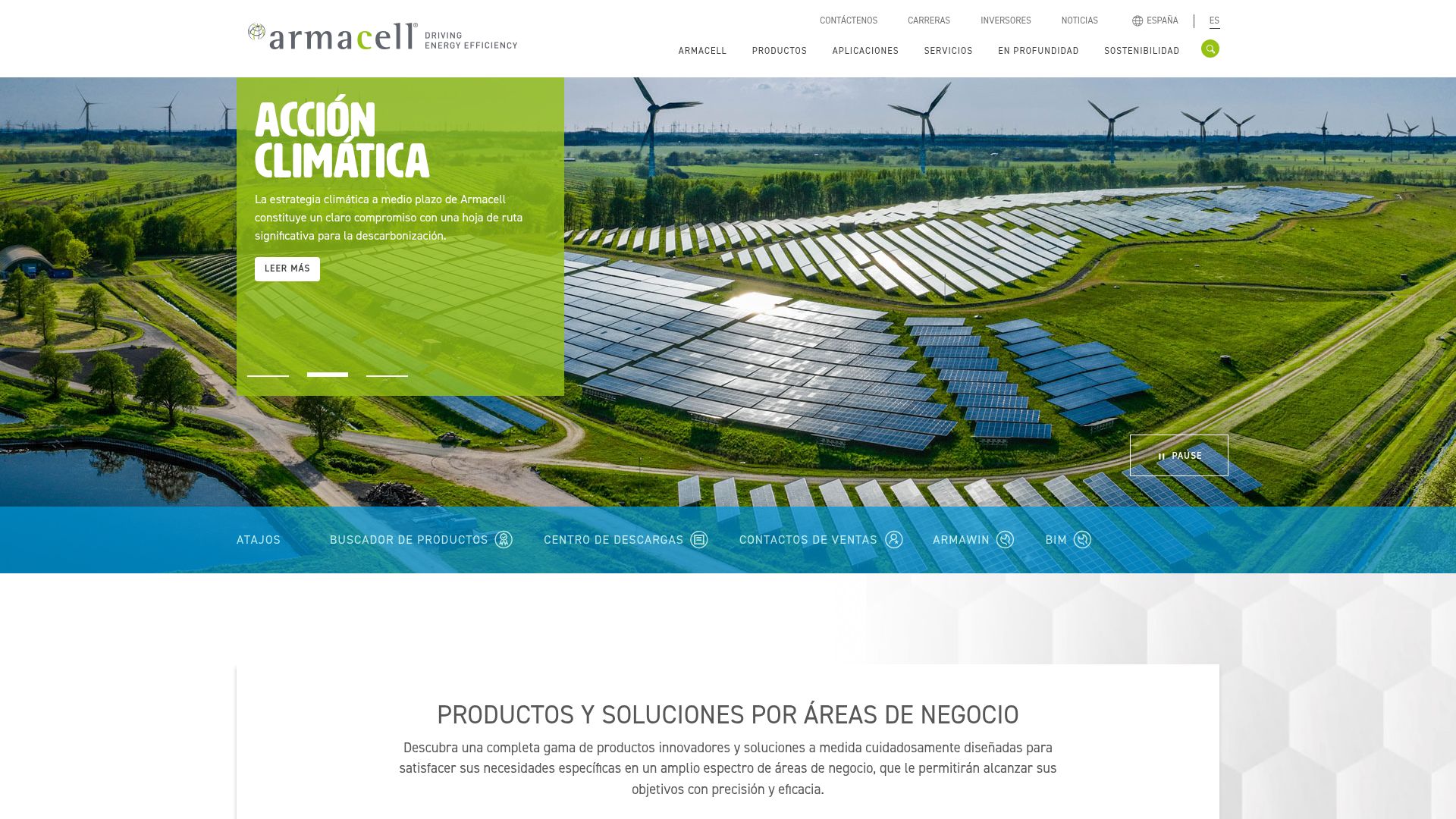 Vista mini Web: https://www.armacell.com/es-ES