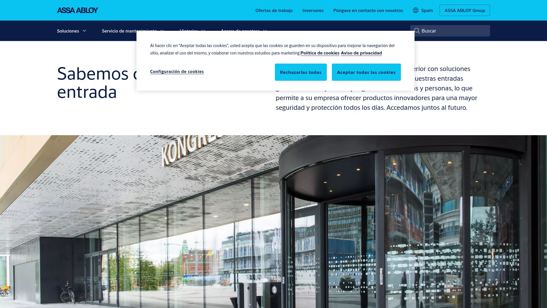 Vista mini Web: https://www.assaabloyentrance.es/