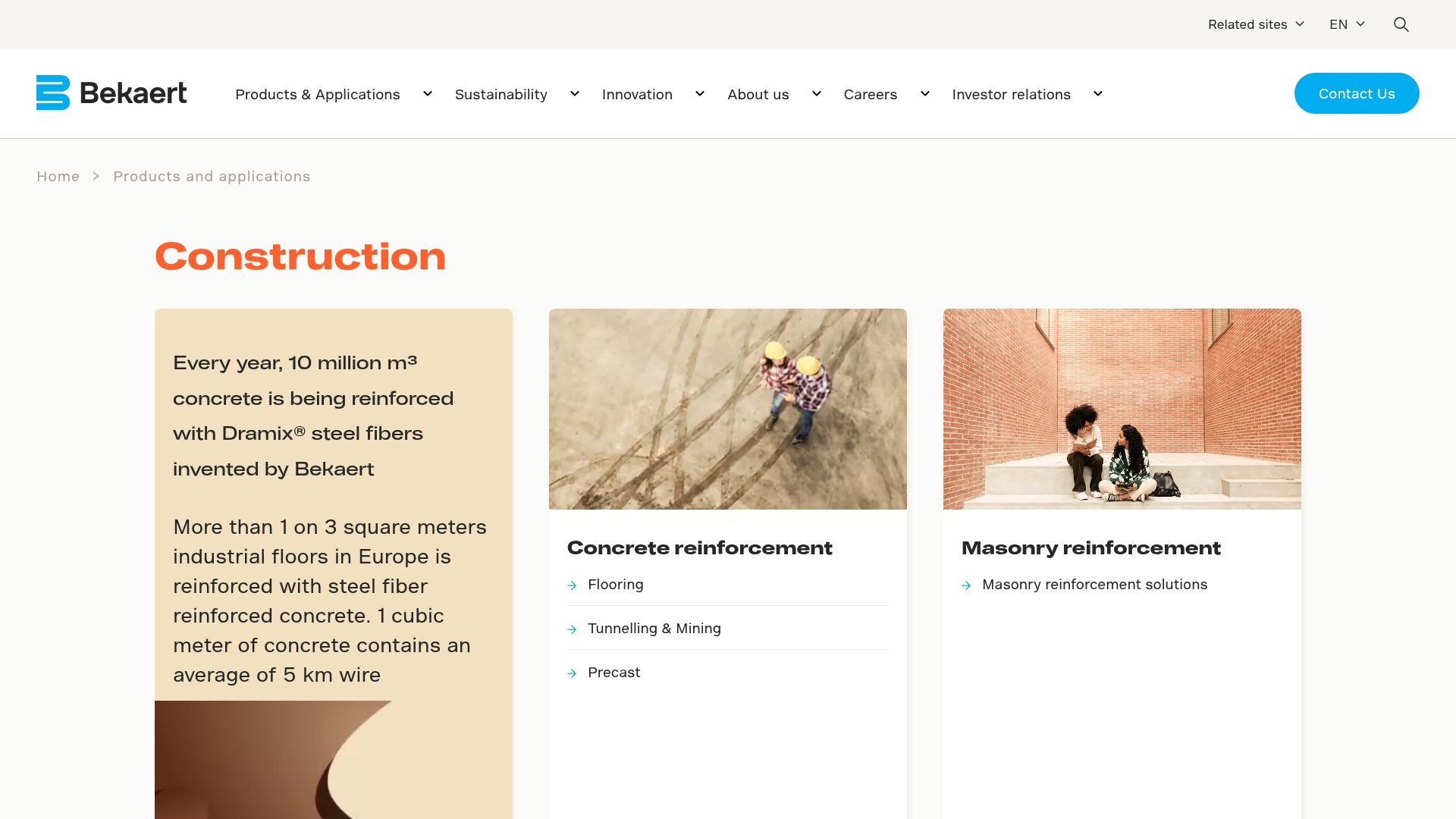 Vista mini Web: https://www.bekaert.com/building