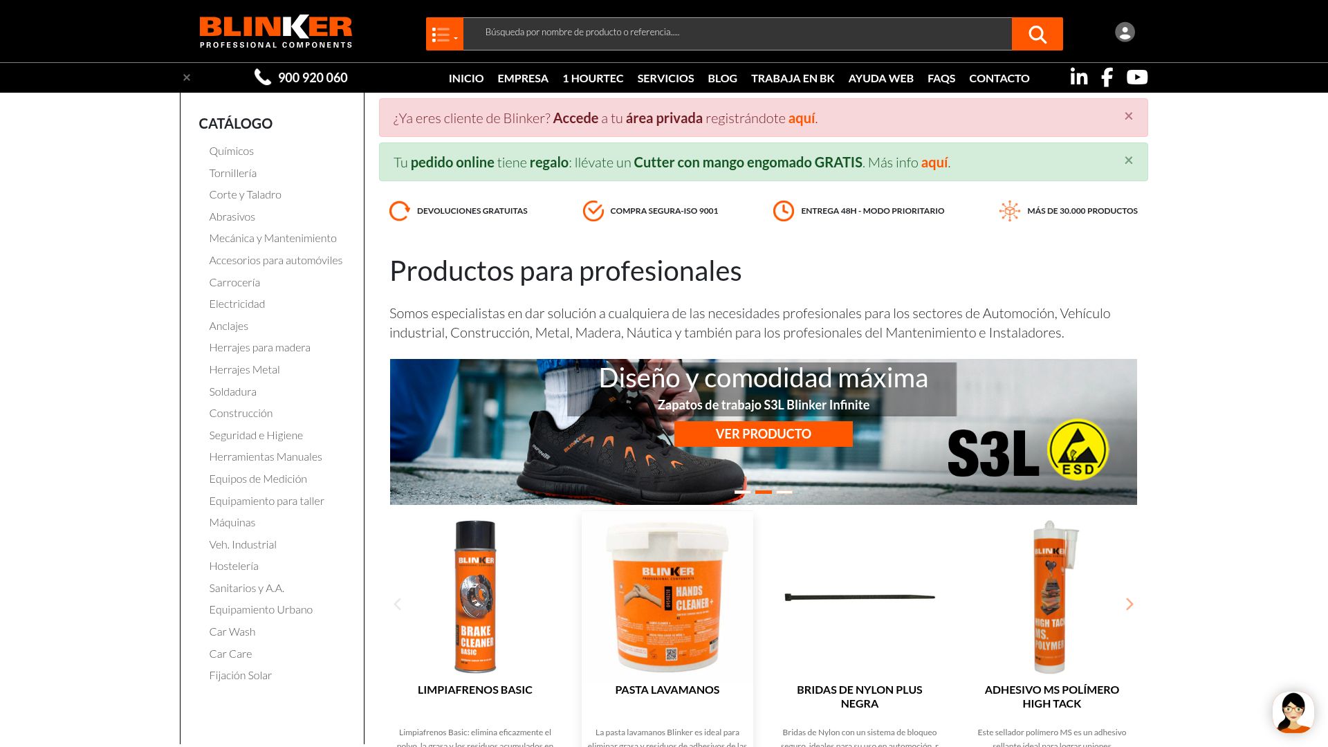 Vista mini Web: https://www.blinker.es