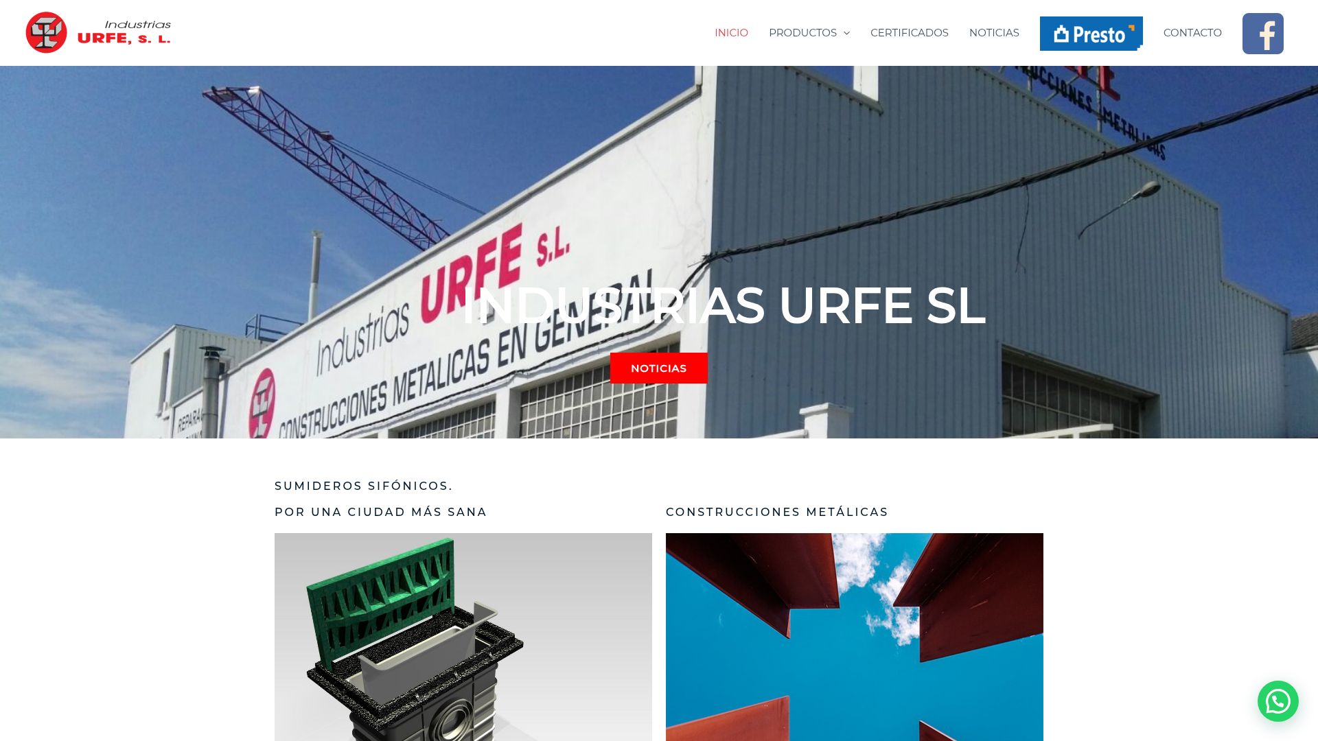 Vista mini Web: https://www.industriasurfe.es