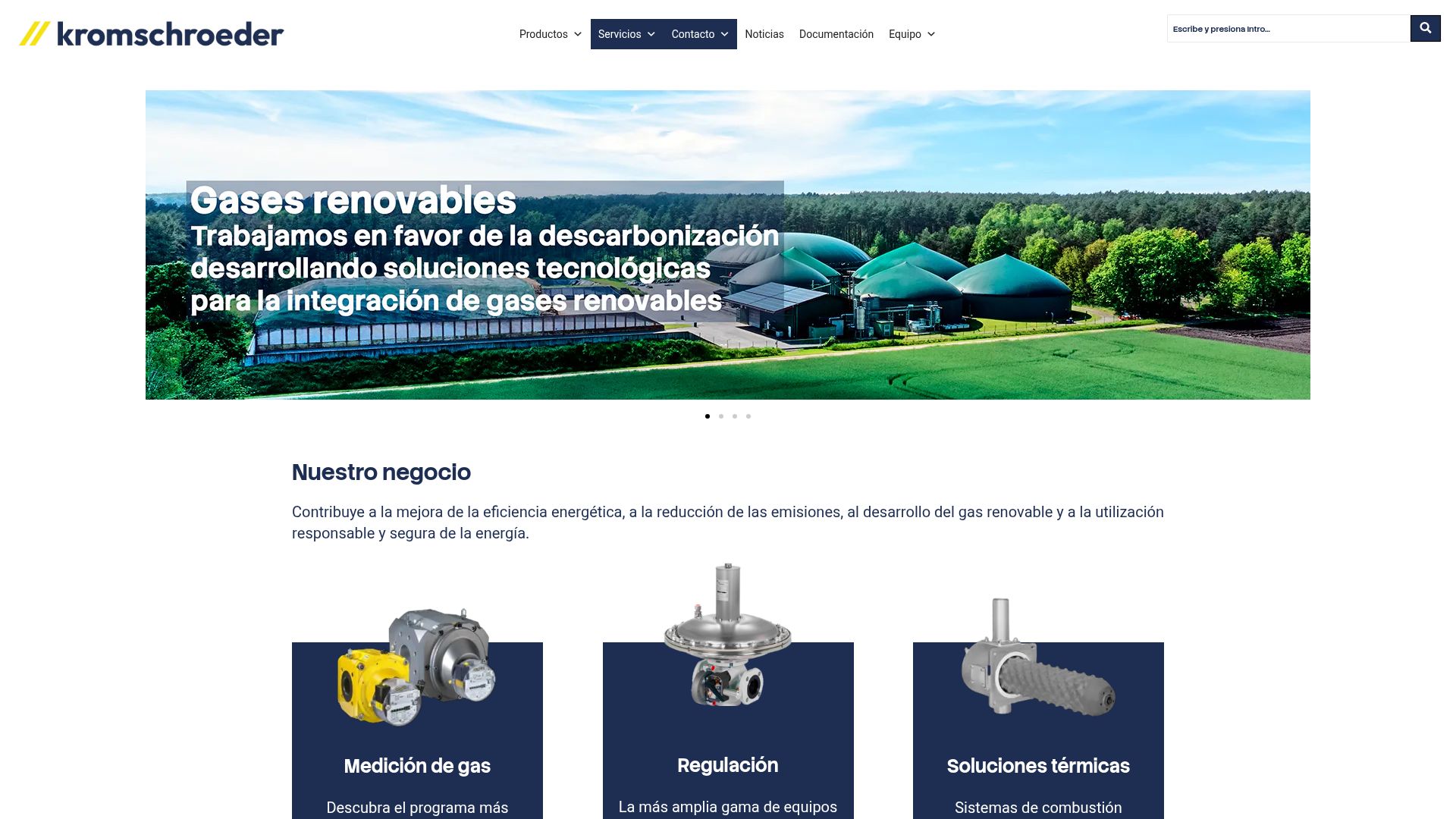 Vista mini Web: https://www.kromschroeder.es