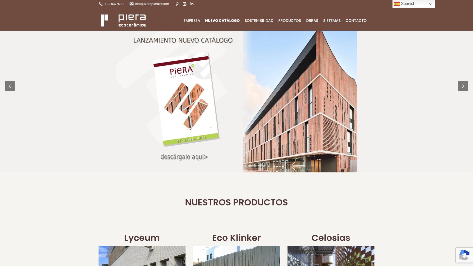 Vista mini Web: https://www.pieraecoceramica.com/es/