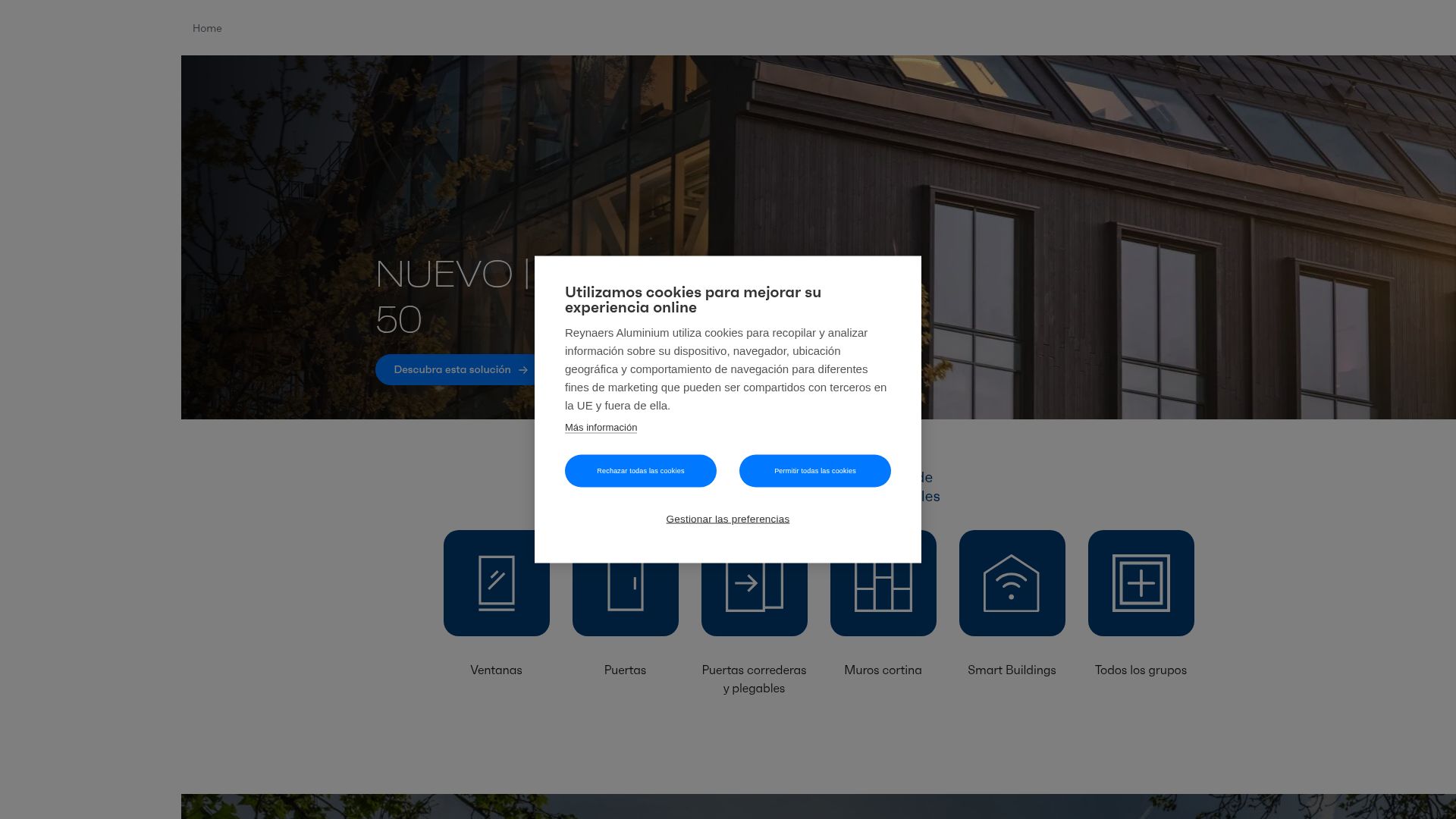 Vista mini Web: https://www.reynaers.es