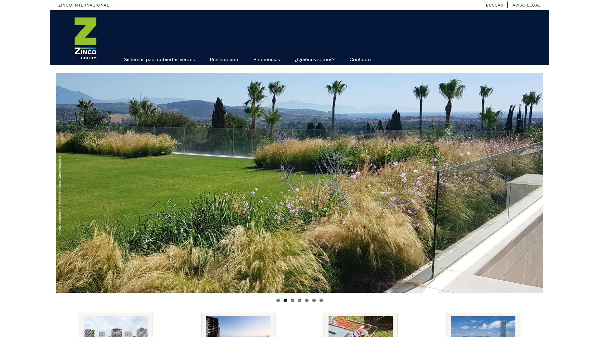 Vista mini Web: https://zinco-cubiertas-ecologicas.es